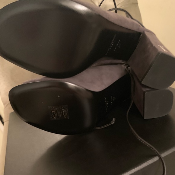 BNIB SAINT LAURENT BABIES LACE UP SANDALS IN GRAY - Picture 4 of 7